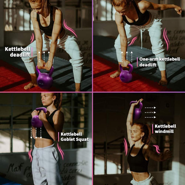 5lbs Kettlebell Set, Strength Training Kettlebells Weight Set For Women, Vinyl Coated Kettle Bell For Home Gym Workout Weight Lifting Equipment, Comfortable Grip Wide Handle Weights