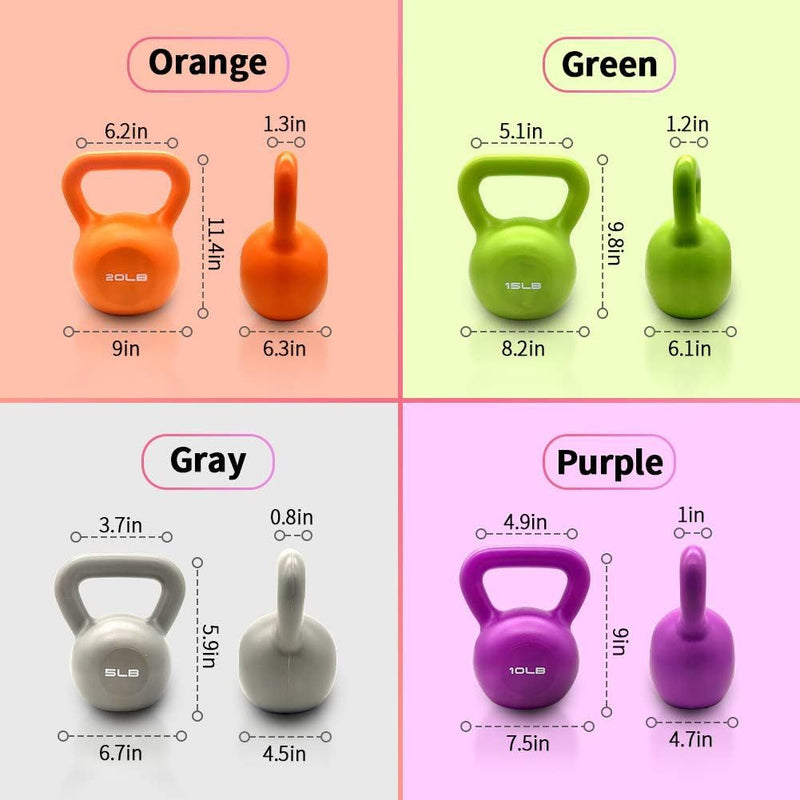 5lbs Kettlebell Set, Strength Training Kettlebells Weight Set For Women, Vinyl Coated Kettle Bell For Home Gym Workout Weight Lifting Equipment, Comfortable Grip Wide Handle Weights