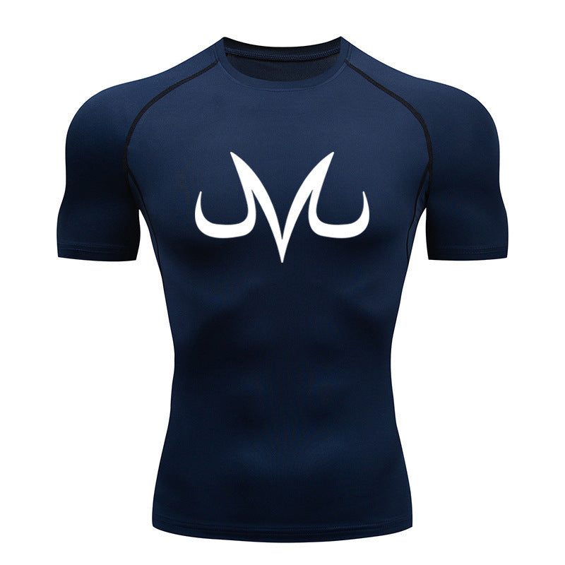 Men's Fitness Sports Running Tight Round Neck T-shirt Compression And Quick-drying Top